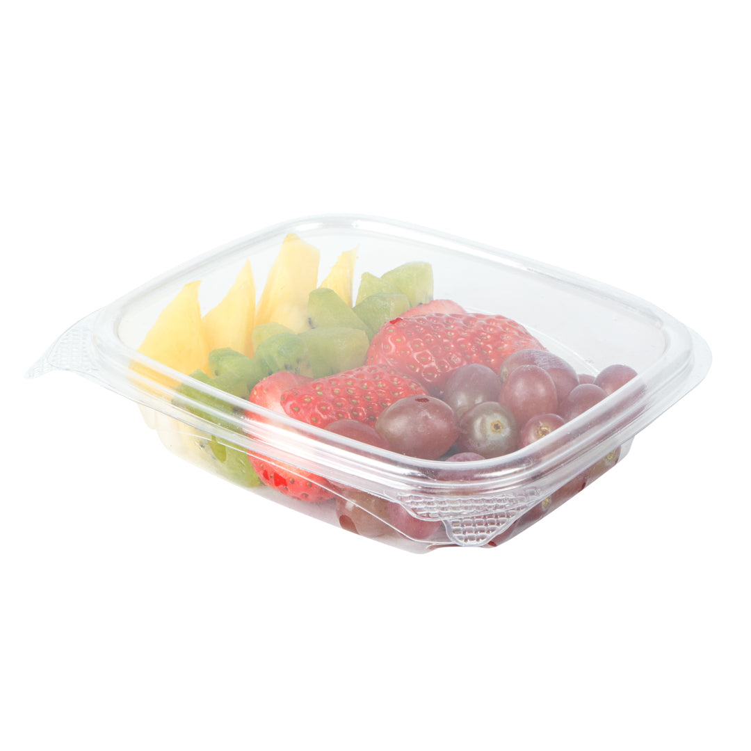 Thermo Tek 8 oz Rectangle Clear Plastic Deli / Snack Container - with  Hinged Lid, Anti-Fog - 10 x 5 3/4 x 1 1/4 - 100 count box