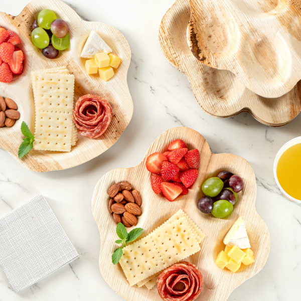 food on palm leaf plate