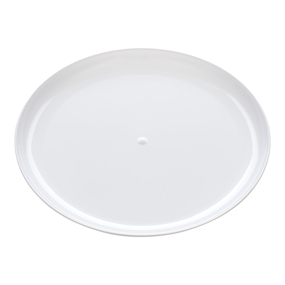 100 Round White 9" Plastic Elegant Plates and 100 Moderna Silver Plastic Cutlery Sets