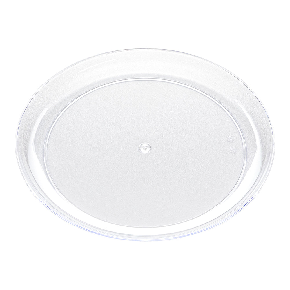 100 Round Clear 7" Plastic Medium Elegant Plates and 100 Moderna Silver Plastic Cutlery Sets