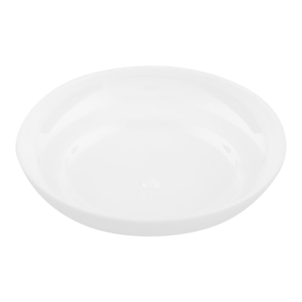 100 Round White 3.25" Plastic Mini Rotondo Plates and 100 Silver Plastic 4" Mini Spoons