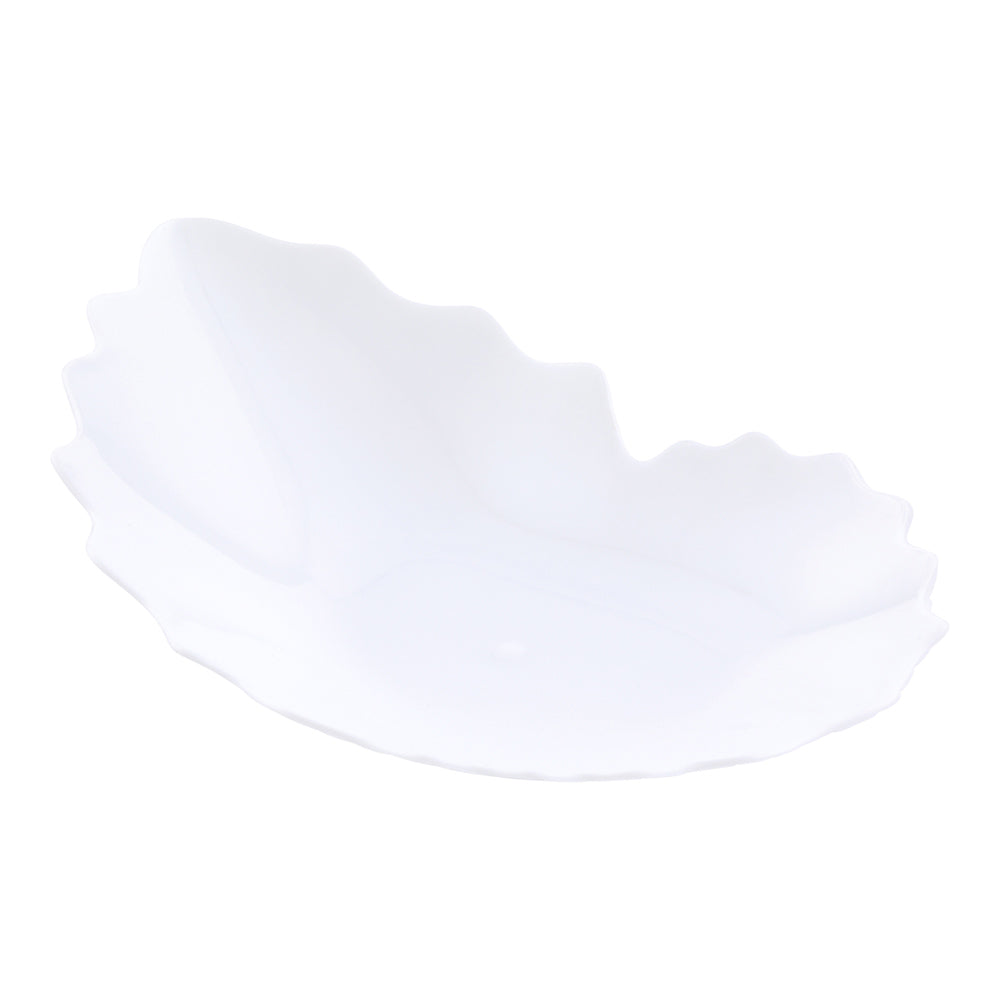 100 White Plastic 3.25" Mini Coquille Plates and 100 Silver Plastic 4" Mini Spoons