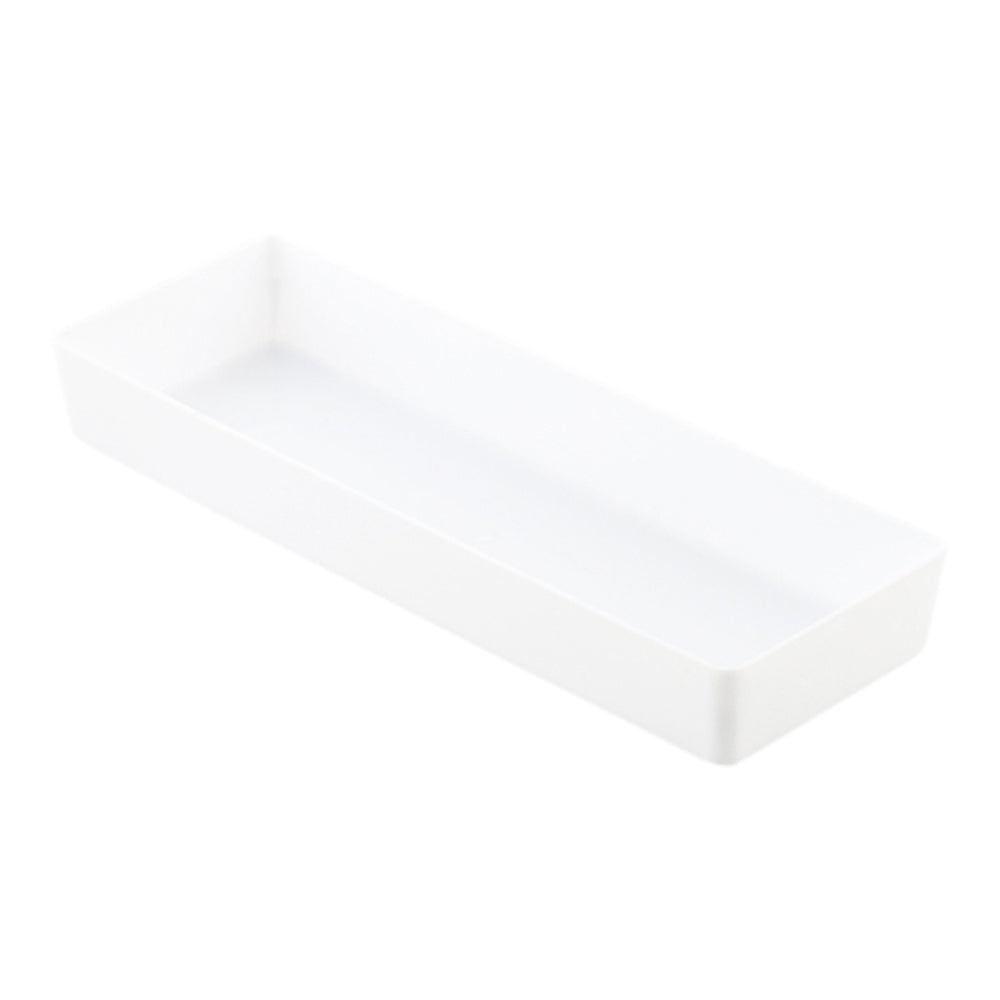 100 Rectangle White 5.2" Plastic Modern Plates and 100 Silver Plastic 4" Mini Spoons