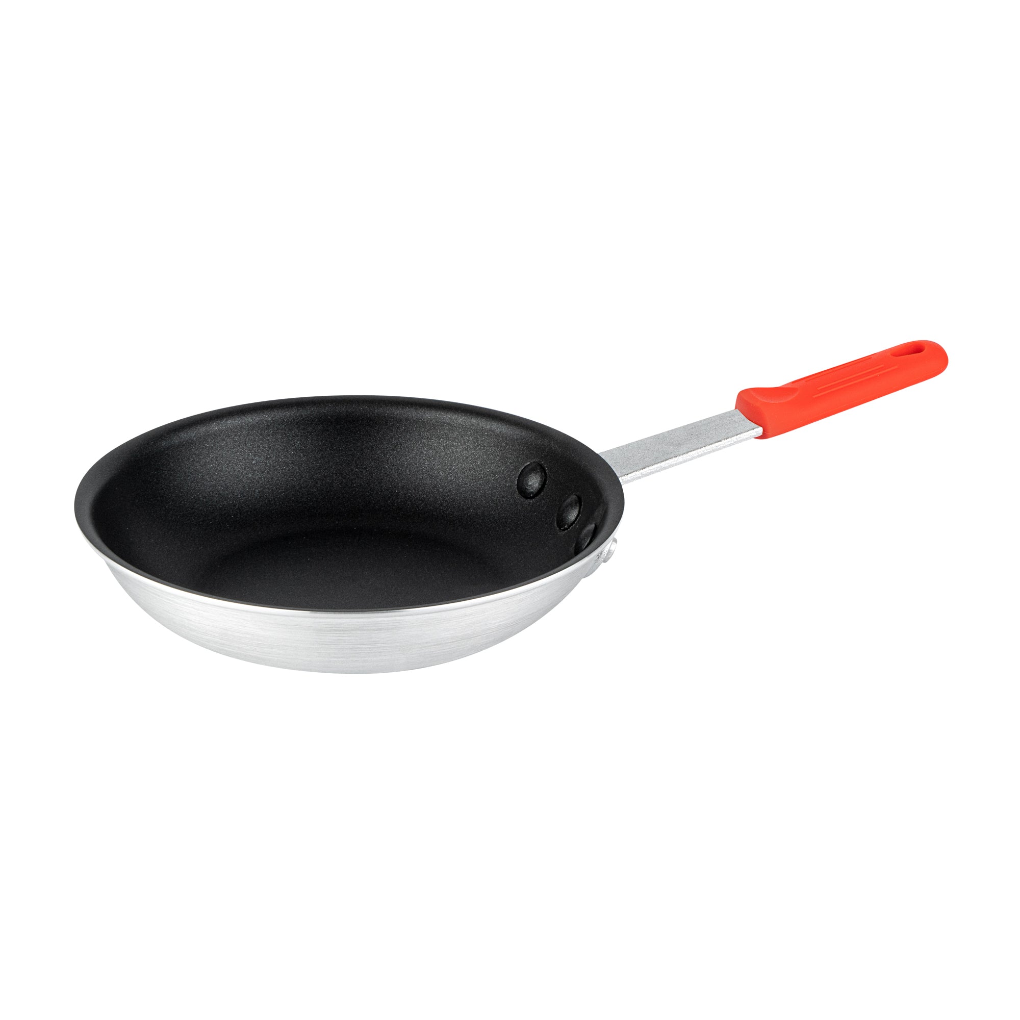 Met Lux 1 Aluminum 8" Non-Stick Fry Pan and 1 Red Silicone Pan Handle Sleeve