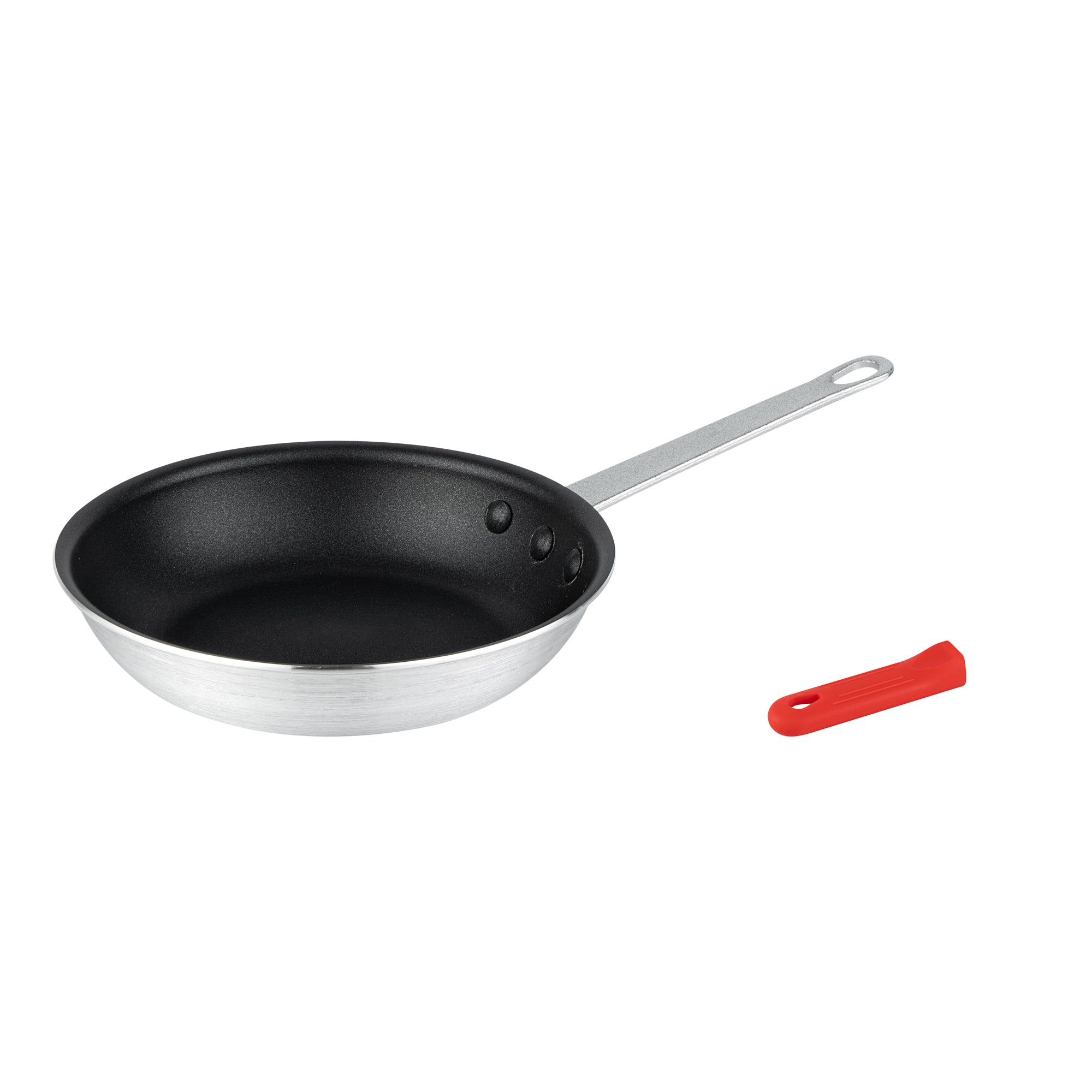 Met Lux 1 Aluminum 9" Non-Stick Fry Pan and 1 Red Silicone Pan Handle Sleeve