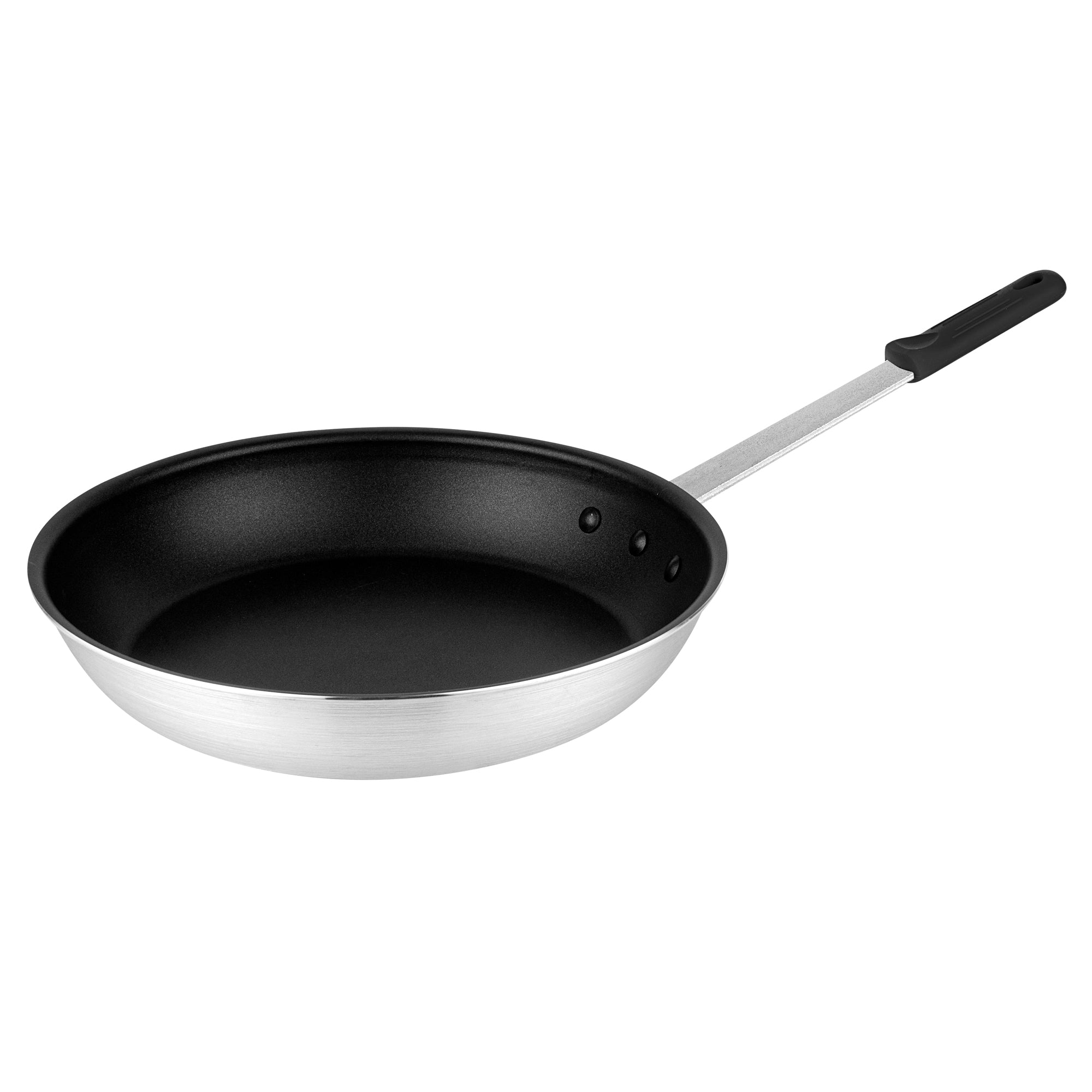 Met Lux 6 Aluminum 14" Non-Stick Fry Pans and 6 Black Silicone Pan Handle Sleeves