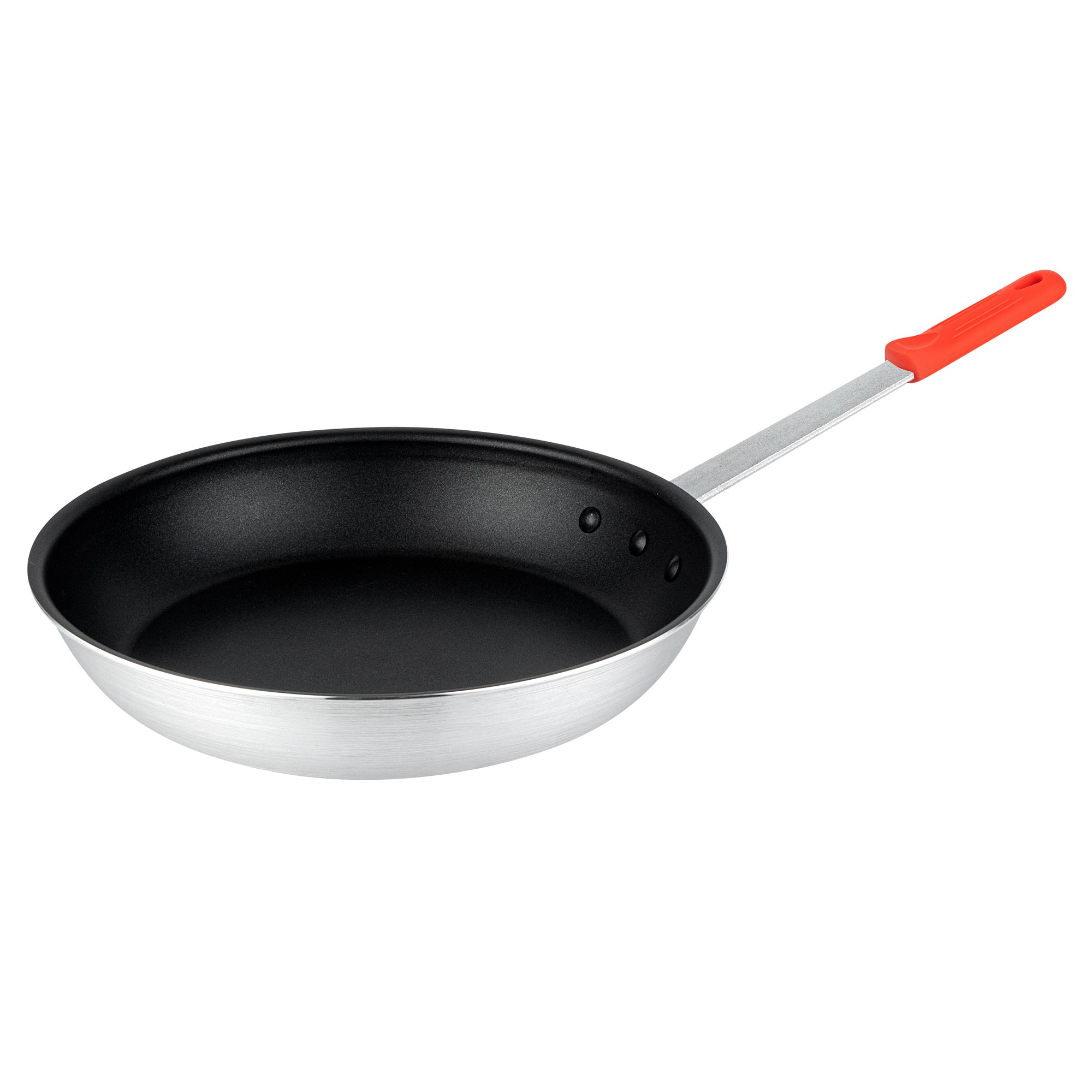 Met Lux 1 Aluminum 14" Non-Stick Fry Pan and 1 Red Silicone Pan Handle Sleeve