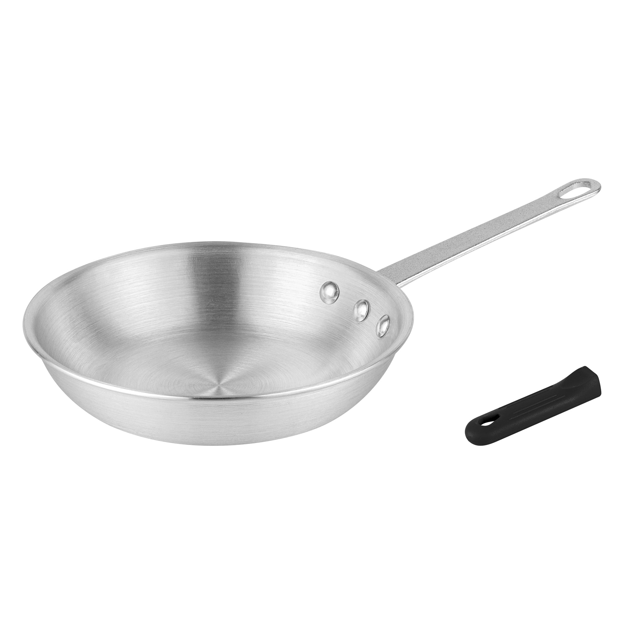 Met Lux 1 Aluminum 9" Fry Pan and 1 Black Silicone Pan Handle Sleeve