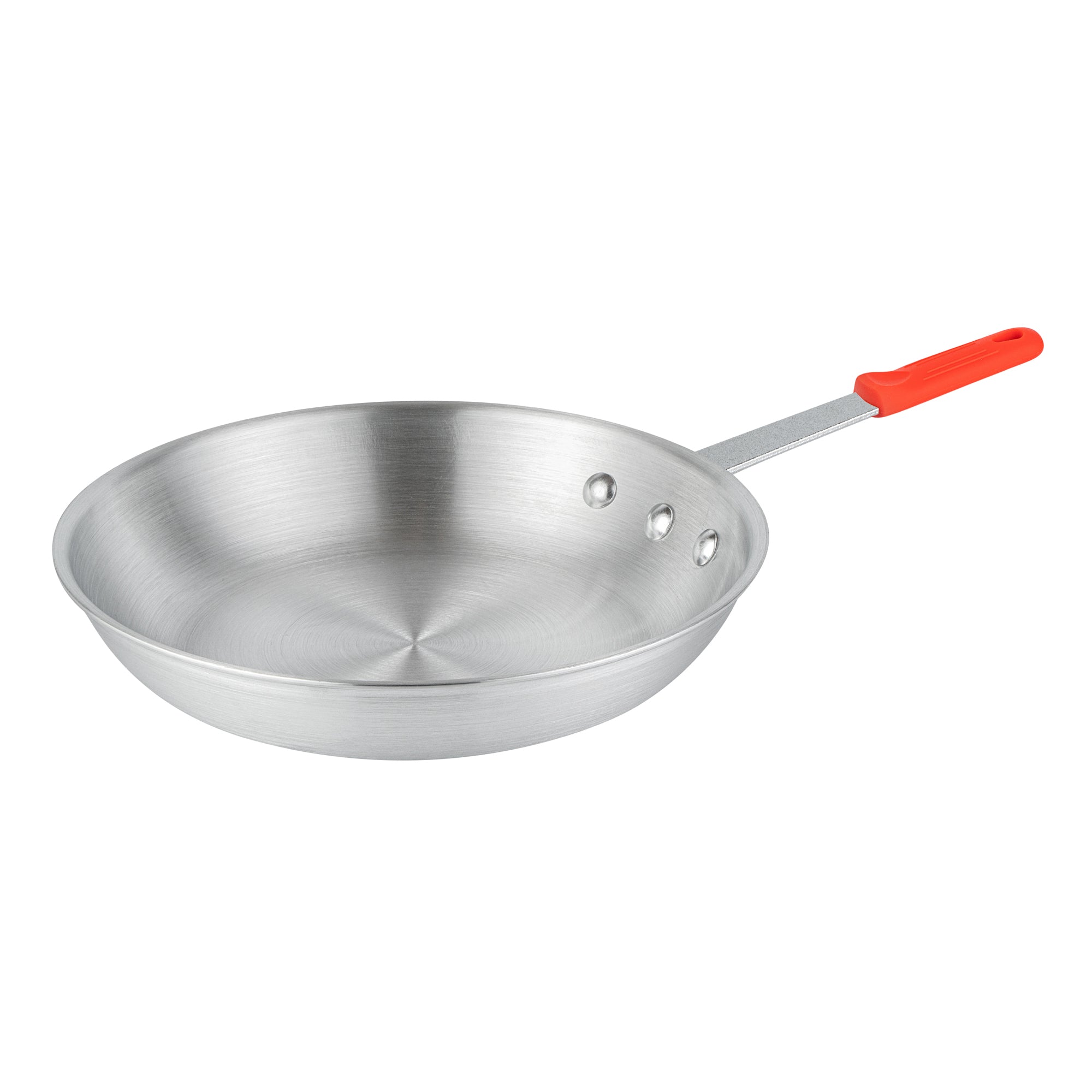 Met Lux 1 Aluminum 10" Fry Pan and 1 Red Silicone Pan Handle Sleeve