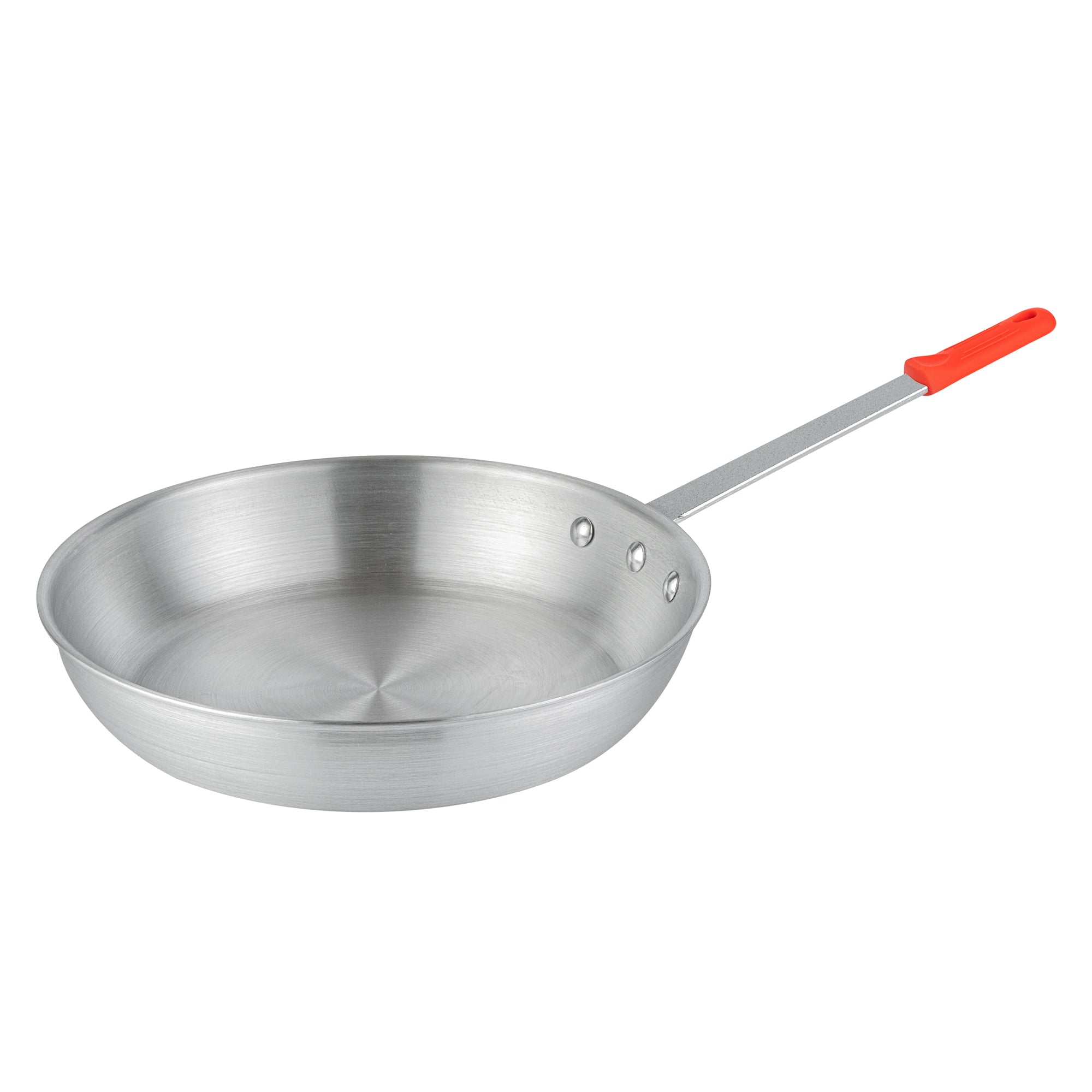 Met Lux 1 Aluminum 12" Fry Pan and 1 Red Silicone Pan Handle Sleeve