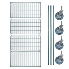 RW Base 4-Tier NSF Green Epoxy Shelving Unit - and 18