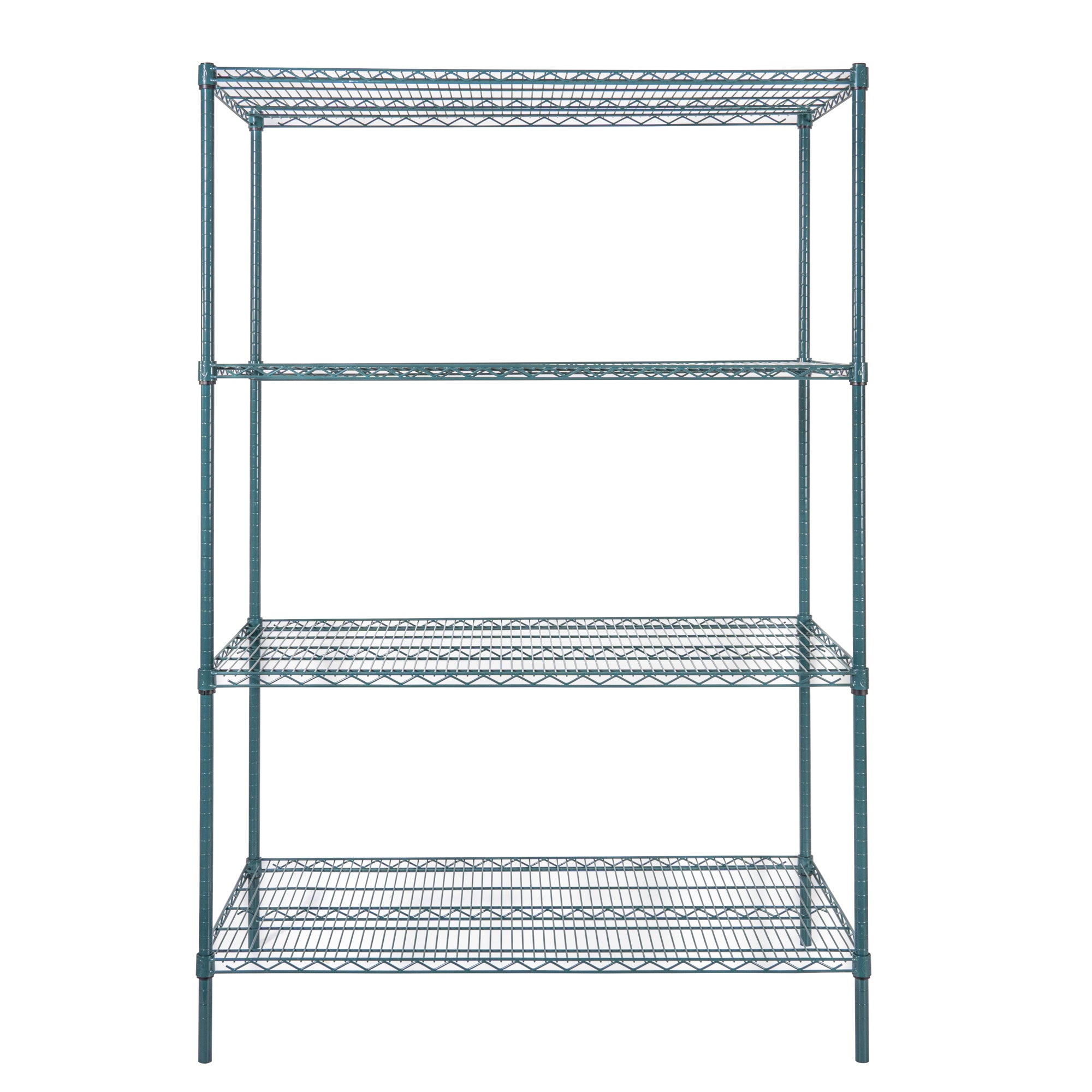 RW Base 4-Tier NSF Green Epoxy Shelving Unit - and 24" x 48" Shelves and 74" Posts