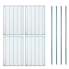 RW Base 4-Tier NSF Green Epoxy Shelving Unit - and 24