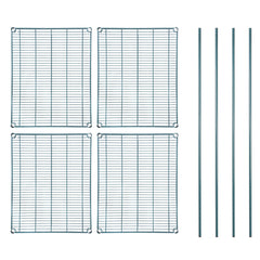 RW Base 4-Tier NSF Green Epoxy Shelving Unit - and 24