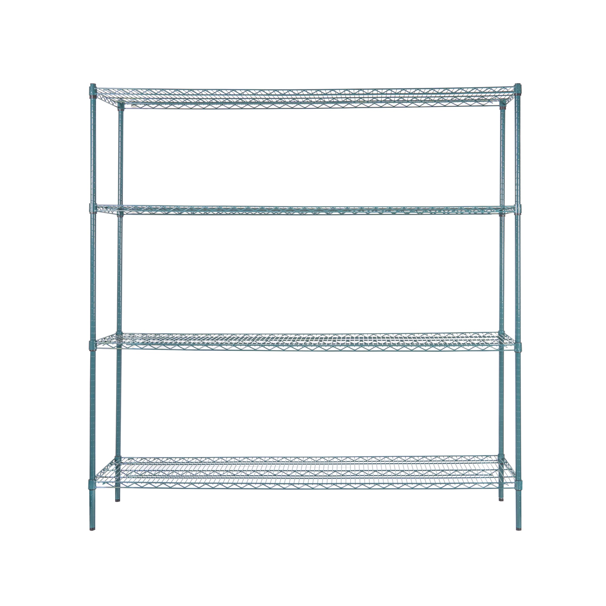 RW Base 4-Tier NSF Green Epoxy Shelving Unit - and 18" x 72" Shelves and 74" Posts