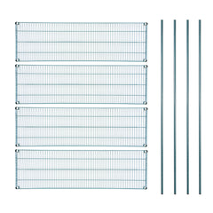 RW Base 4-Tier NSF Green Epoxy Shelving Unit - and 18