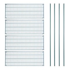 RW Base 4-Tier NSF Green Epoxy Shelving Unit - and 18