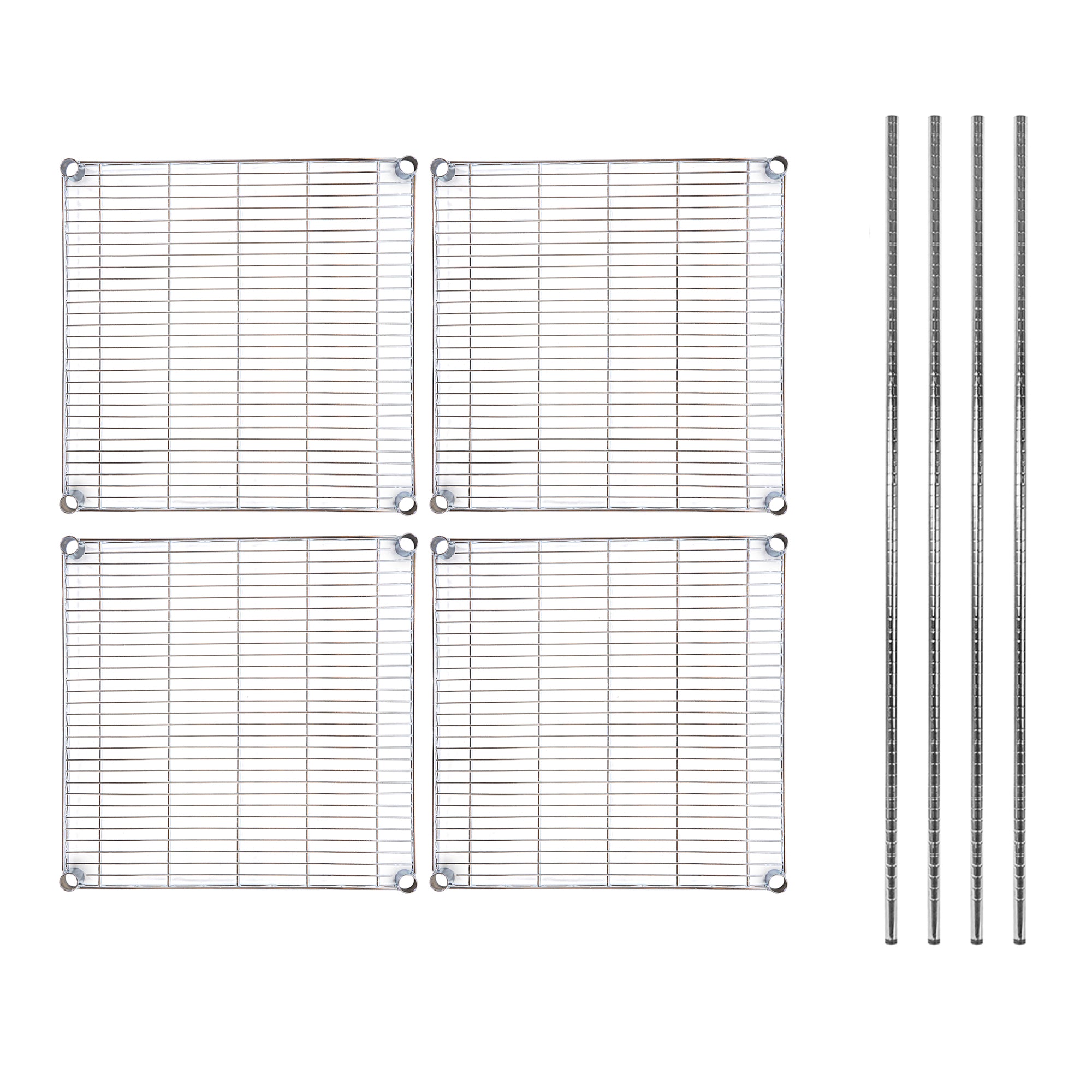 RW Base 4-Tier NSF Chrome Shelving Unit - with 24" x 24" Shelves and 74" Posts