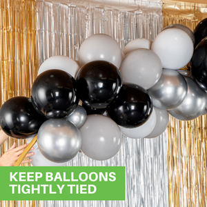 KEEP BALLOONS TIGHTLY TIED