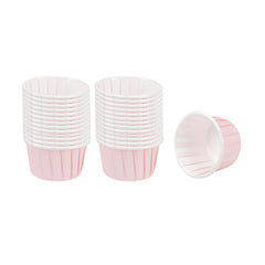 Panificio 1 oz Round Pink Paper Small Baking Cup - Pleated - 2