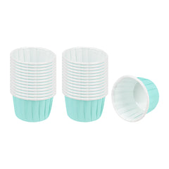 Panificio 1 oz Round Turquoise Paper Small Baking Cup - Pleated - 2