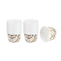 Panificio 2 oz Round Plaid Paper Medium Baking Cup - Pleated - 2 1/4