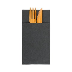 Luxenap Black Paper Napkin - Air Laid, Kangaroo - 15 3/4