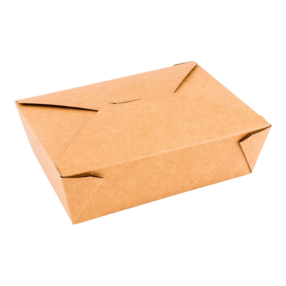 Bio Tek 71 oz Rectangle Kraft Paper Microwavable #3 Bio Box Take Out Container - 8 1/2" x 6 1/4" x 2 1/2" - 200 count box