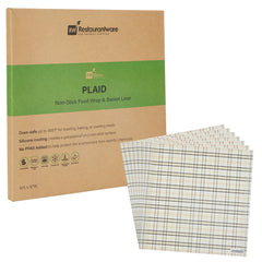 RW Base No PFAS Added Plaid Paper Bakery Wrap and Basket Liner - Greaseproof - 12