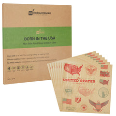 RW Base No PFAS Added Kraft Paper Food Wrap and Basket Liner - Born in the USA, Greaseproof, Compostable - 12