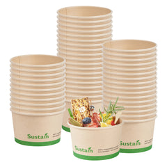 Sustain 12 oz Round Bamboo Paper To Go Cup - with PLA Lining, Compostable - 4