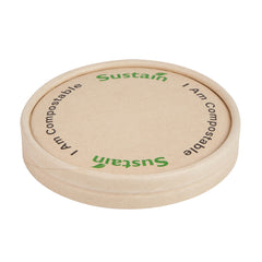 Sustain Round Bamboo Paper To Go Cup Lid - with PLA Lining, Fits 5 oz - 200 count box