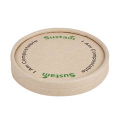 Sustain Round Bamboo Paper To Go Cup Lid - with PLA Lining, Fits 3 and 4 oz - 200 count box