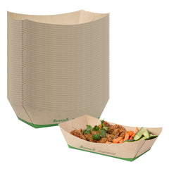 Sustain 2 lb Bamboo Paper #200 Boat - with PLA Lining, Compostable - 6 1/2