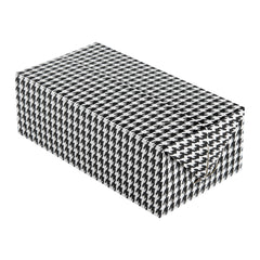 Bio Tek 71 oz Black Houndstooth Paper Lunch / Chicken Box - with Fast Top - 8 3/4