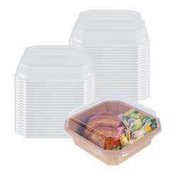 Sustain Octagonal Clear PLA Plastic Dome Lid - Fits 34 oz Container - 7