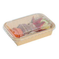 Matsuri Vision Clear PET Plastic Lid - Fits 17, 22, 26 and 34 oz Sushi Containers, Anti-Fog - 50 count box