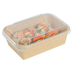 Matsuri Vision Clear PP Plastic Lid - Fits 17, 22, 26 and 34 oz Sushi Containers, Anti-Fog - 50 count box