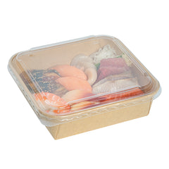 Matsuri Vision Clear PP Plastic Lid - Fits 34 and 45 oz Sushi Containers, Anti-Fog - 50 count box