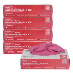 Clean Tek Professional Pink Microfiber Rags In A Box - 11 3/4