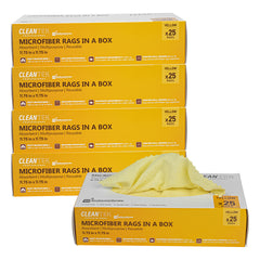 Clean Tek Professional Yellow Microfiber Rags In A Box - 11 3/4