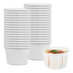 Sustain 1 oz White Paper Portion Cup - Compostable - 2000 count box