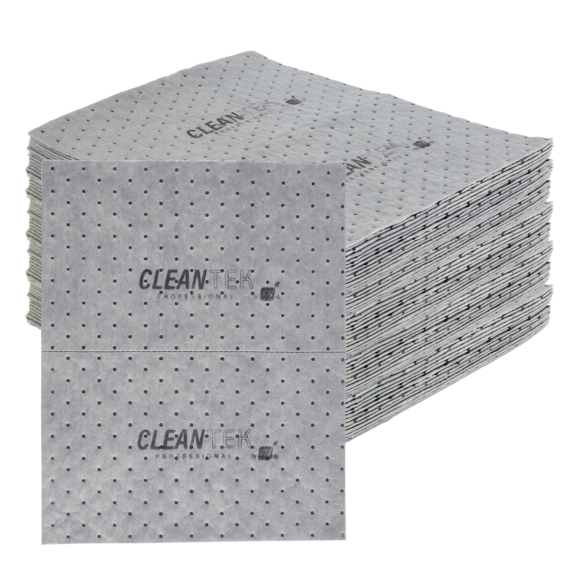 Clean Tek Professional Gray Universal Sorbent Pad - Heavy Weight, Perforated - 15" x 19" - 100 count box