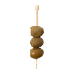 Natural Bamboo Cylinder Top Skewer - 3 1/2