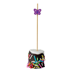 Purple Bamboo Butterfly Skewer - 4 3/4