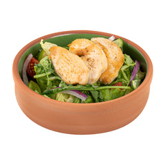 Terra Tek 9 oz Terracotta Cazuela Bowl - Green Glazed Interior, Oven-Safe, Microwave-Safe - 5'' x 5'' x 1 1/4'' - 10 count box