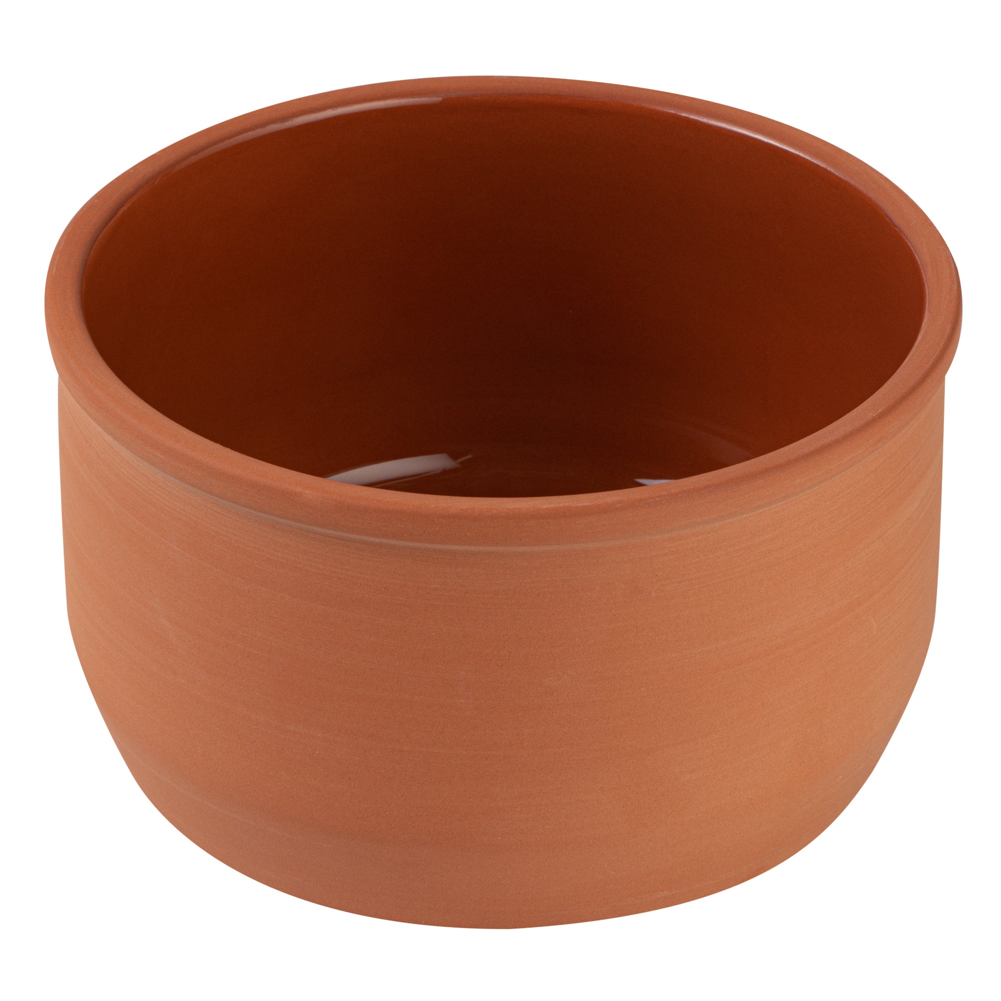 Terra Tek 34 oz Terracotta Cazuela Bowl - Brown Glazed Interior, Oven-Safe, Microwave-Safe - 6 1/4" x 6 1/4" x 3 1/2" - 10 count box