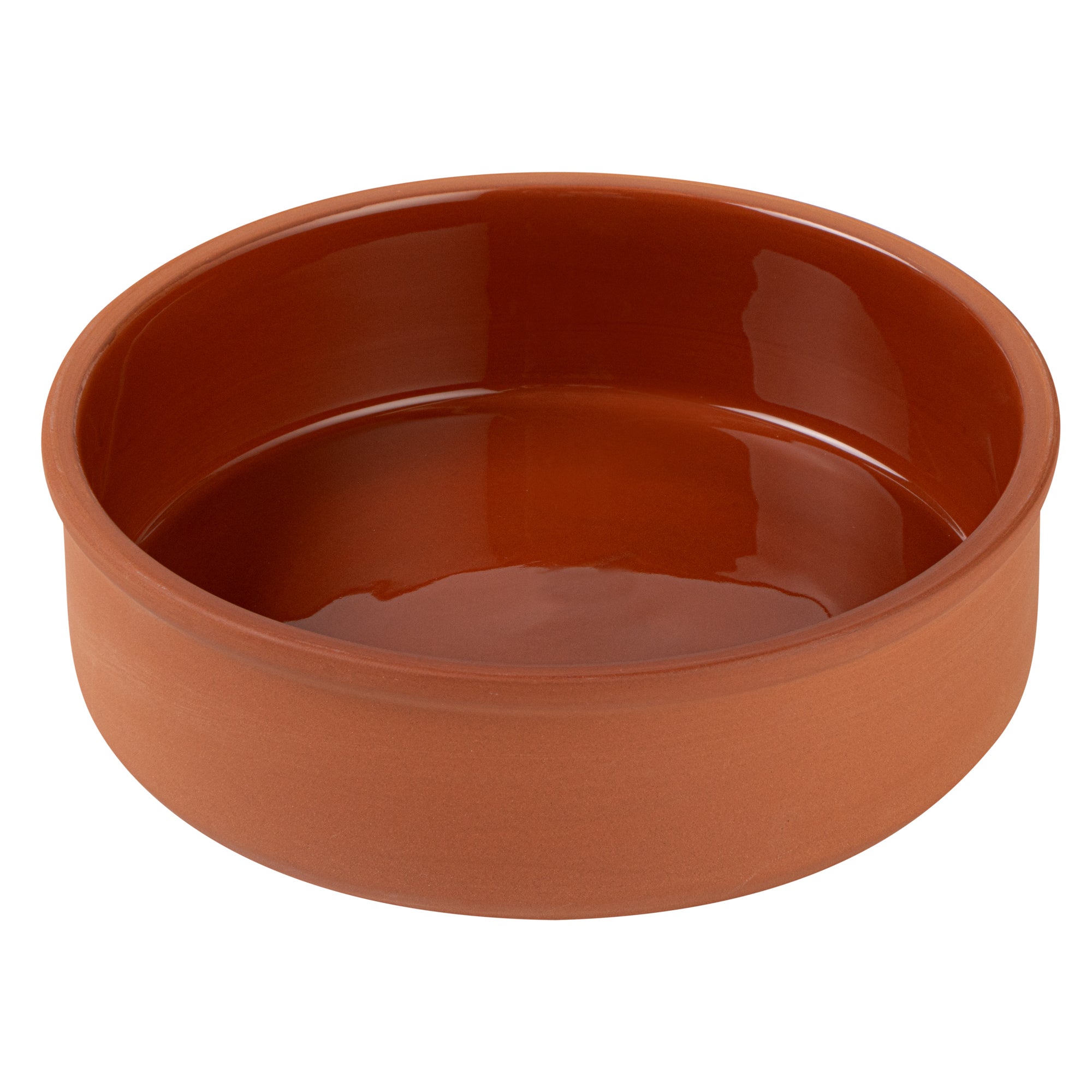 Terra Tek 34 oz Terracotta Cazuela Bowl - Brown Glazed Interior, Oven-Safe, Microwave-Safe - 7 1/2'' x 7 1/2'' x 2 1/4'' - 10 count box