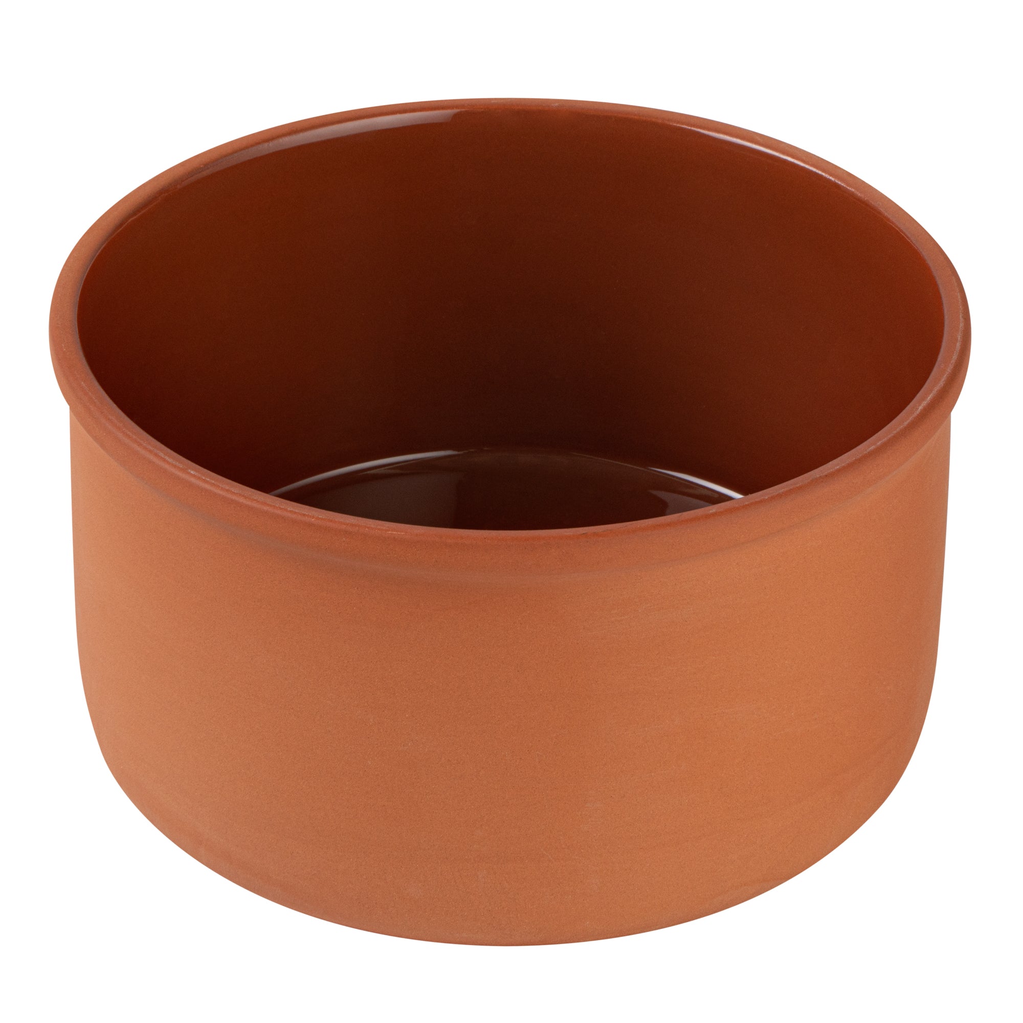 Terra Tek 68 oz Terracotta Cazuela Bowl - Brown Glazed Interior, Oven-Safe, Microwave-Safe - 7 1/2'' x 7 1/2'' x 4'' - 10 count box