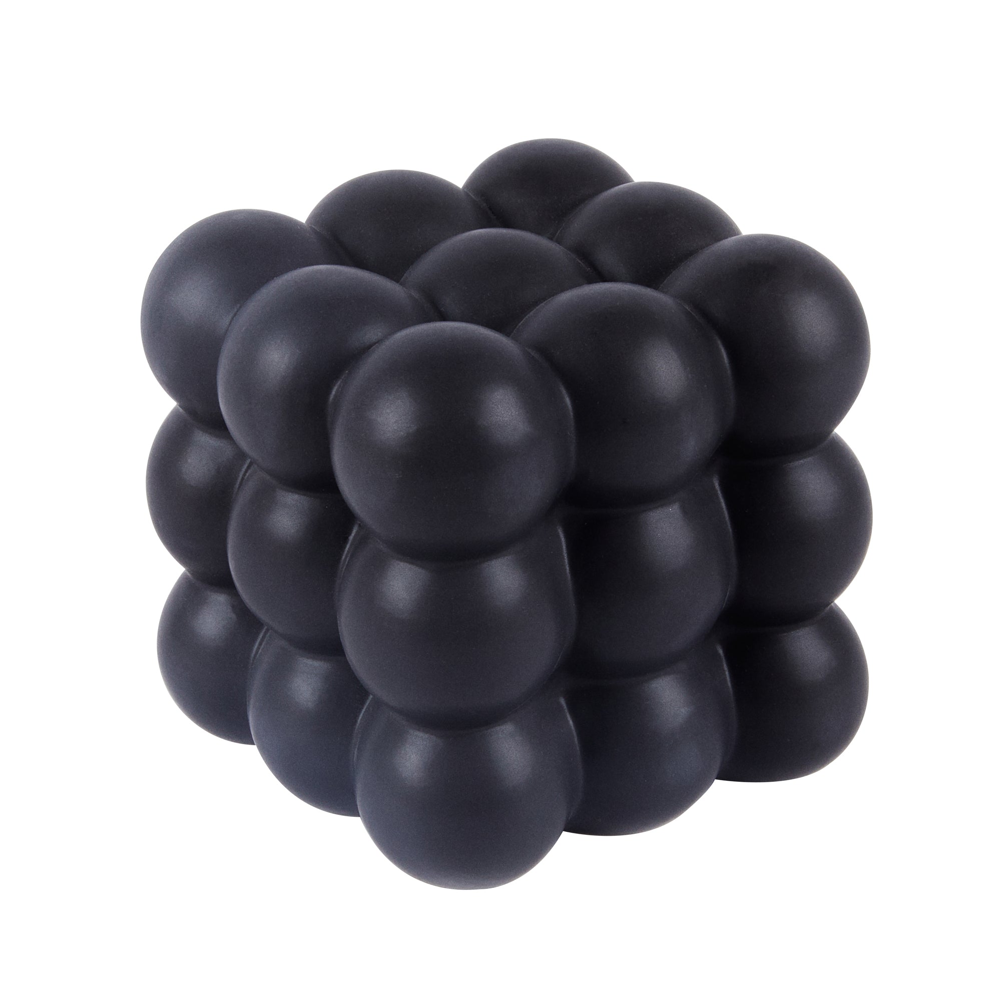 Table Art Black Ceramic Bubble Cube Vase - 4 1/2'' x 4 1/2'' x 4 1/4'' - 1 count box